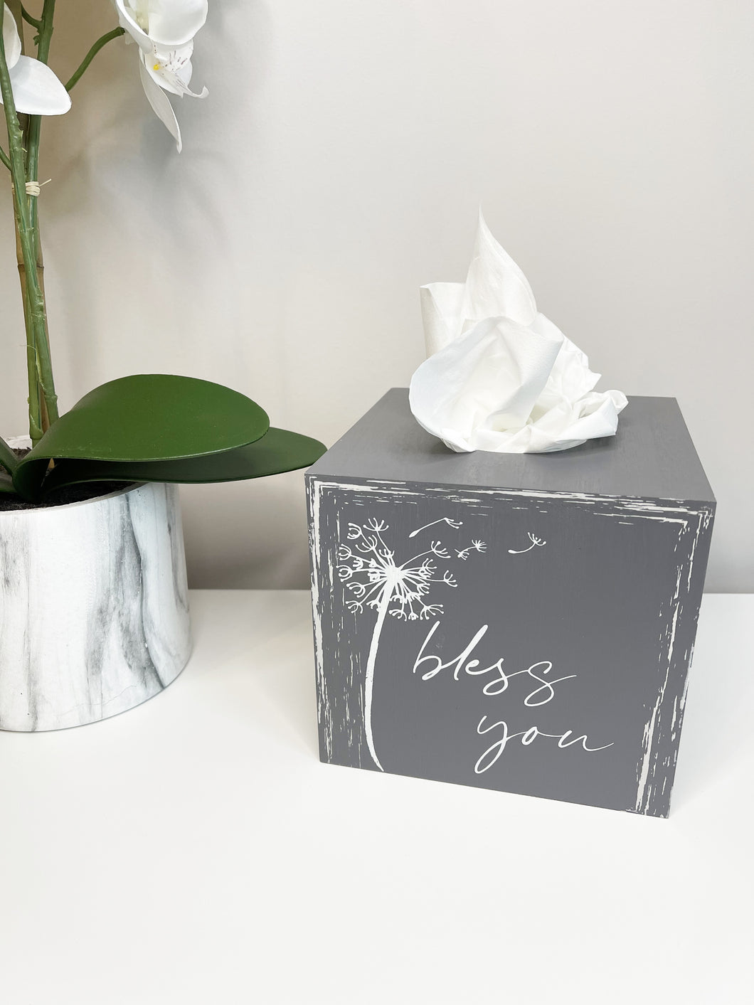 Bless You Tissue Box - Grey