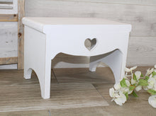 Load image into Gallery viewer, White Wooden Stool
