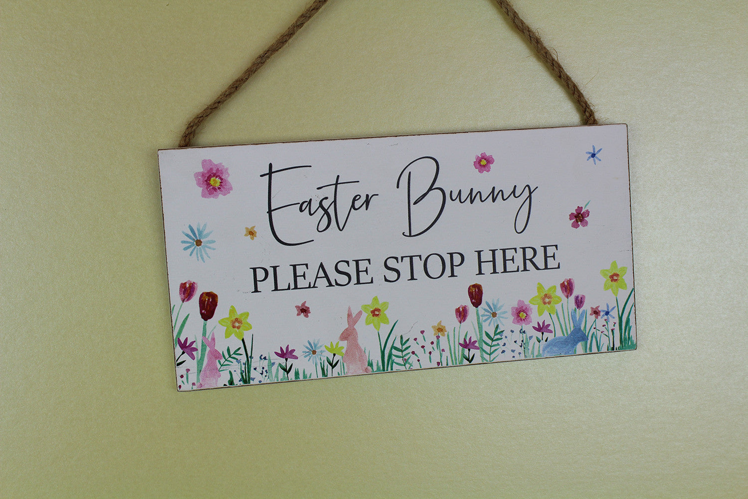 Easter Bunny Please Stop Here Sign ..