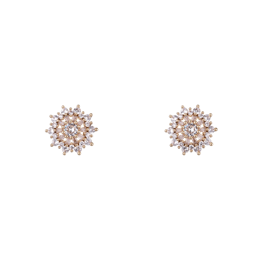 LIZA STUD EARRINGS - Gold & Clear