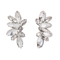 ELIZABETH CRYSTAL EARRINGS - Silver & Clear