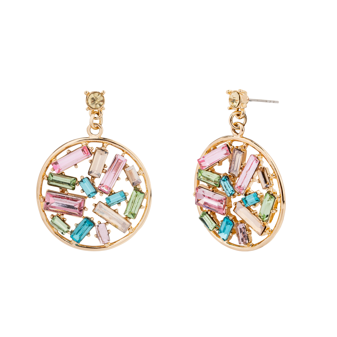 IRIS CRYSTAL EARRINGS - Gold & Multi