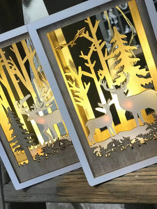 Woodland Stags Light Up Plaques .