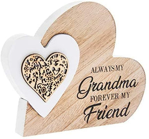 Wooden Heart Block - Grandma