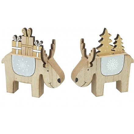 Chunky Wooden Christmas Reindeers