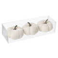 White Velvet Pumpkins - Set of 3