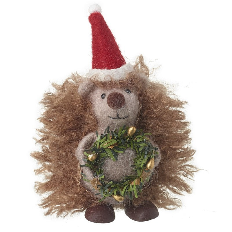 Santa Hedgehog With Wreath