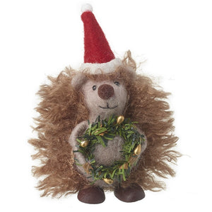Santa Hedgehog With Wreath .