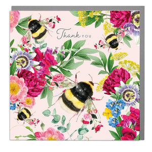 Pink Bee Thank You Card - Box Set of 6 Cards