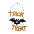 Wooden Hanging Trick Or Treat Bat Sign