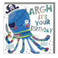 Octopus Childs Happy Birthday Card