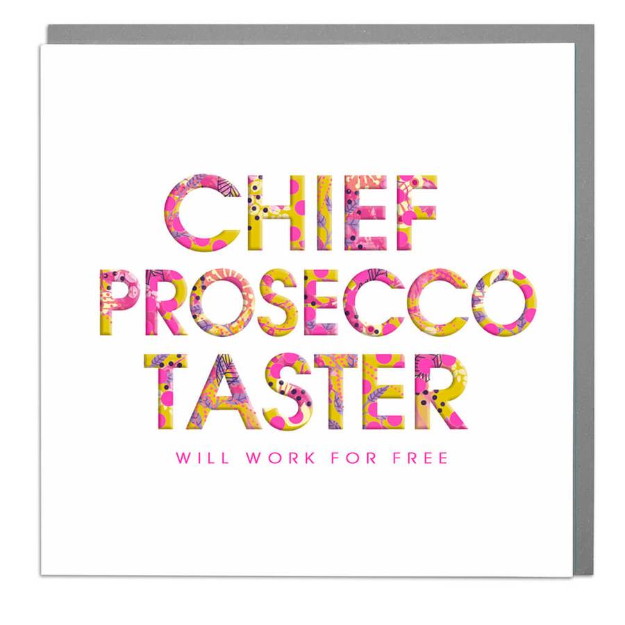 Chief Prosecco Taster Card .