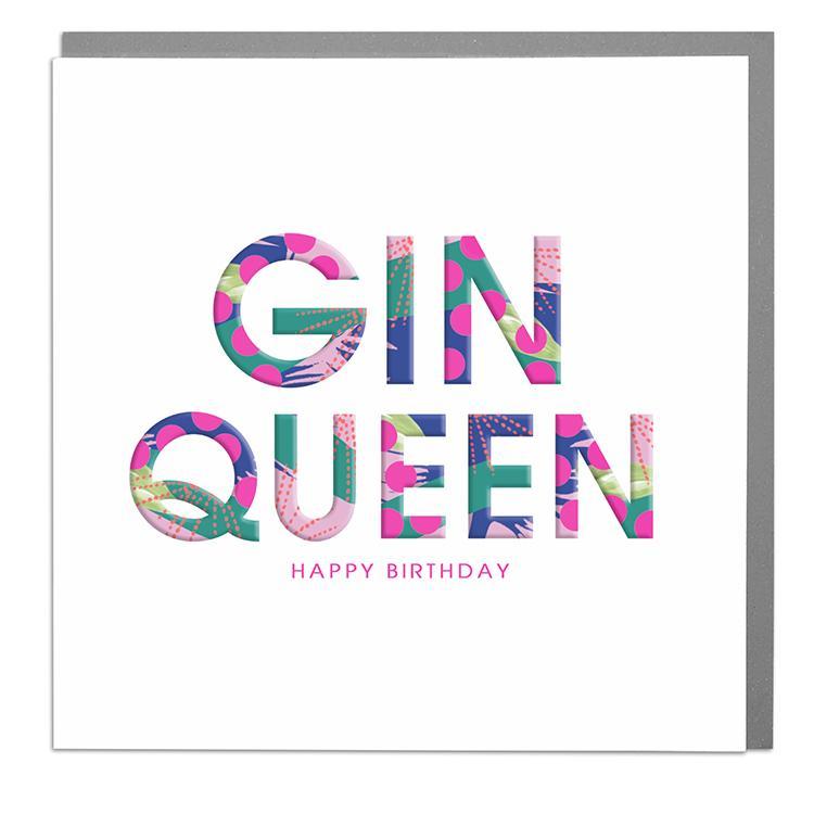Gin Queen Birthday Card .