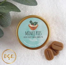 Load image into Gallery viewer, Eco Soy Wax Melts In Tin - Mince Pies .
