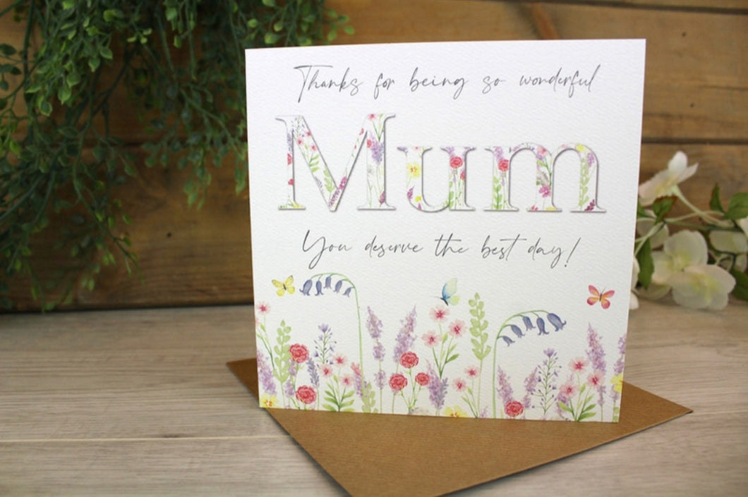 Wonderful Mum Card - Birthday / Any Occasion