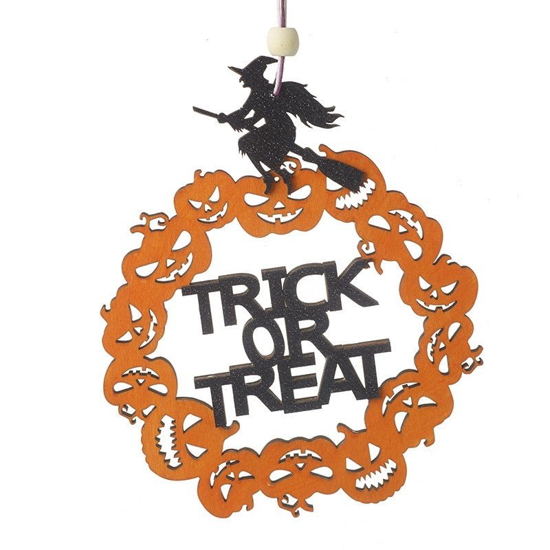 Trick Or Treat Hanging Witch Sign