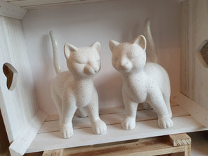 White Standing Cats - Pair