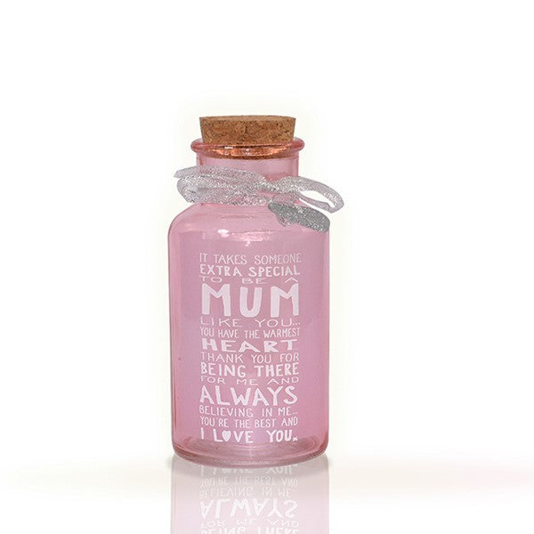 Mum Light Up Pink Message Jar