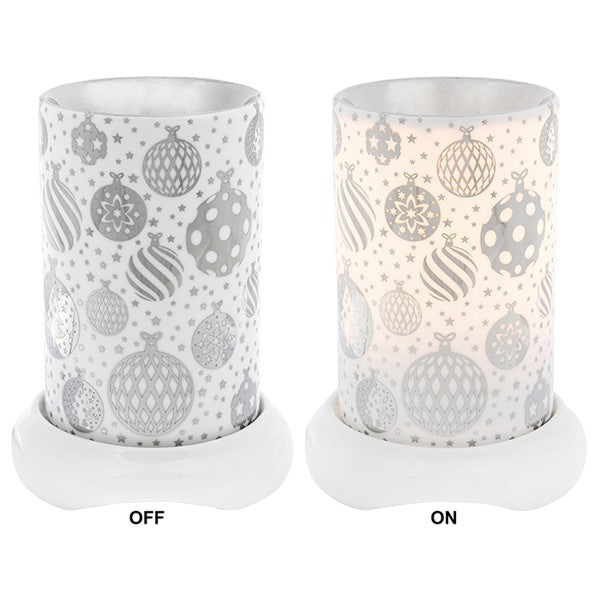 Christmas Silver Bauble Wax Melt Burner Lamp
