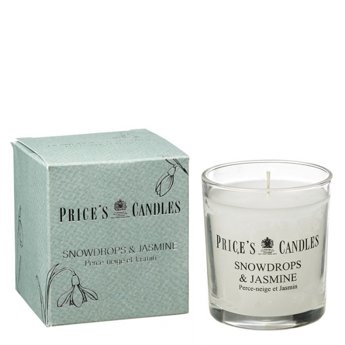 Luxury Snowdrops & Jasmin Fragranced Candle .