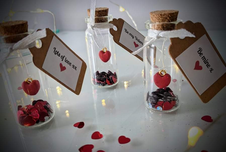 Hand Crafted Heart In Glass Bottle
