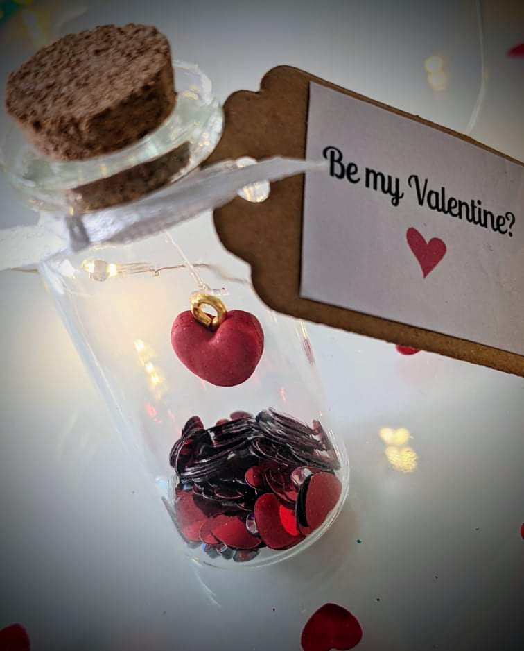 Hand Crafted Heart In Glass Bottle