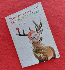 Christmas Stag - Plantable Seed Card .