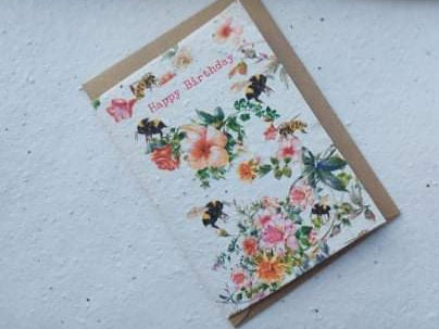 Happy Birthday - Bees - Plantable Seed Card