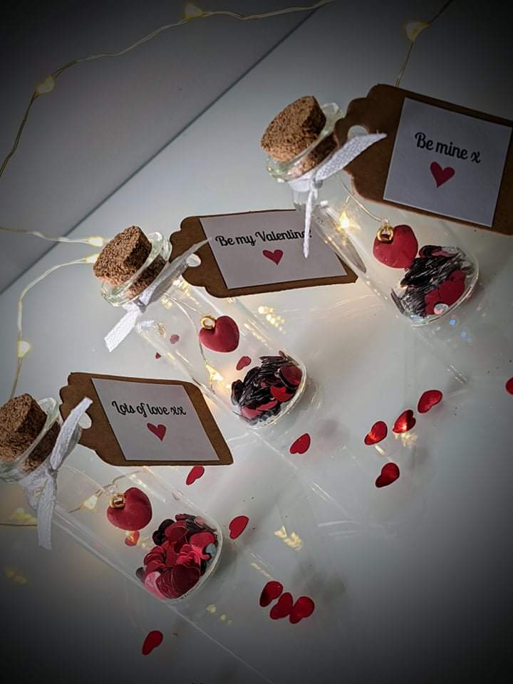 Hand Crafted Heart In Glass Bottle