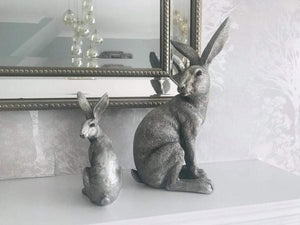 Silver Sitting Hare - Small