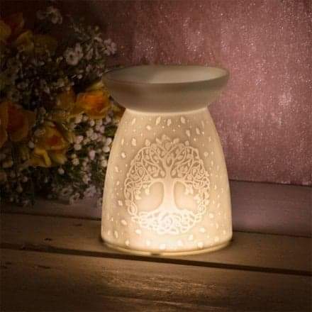 Ceramic Tree of Life Wax/Oil Burner