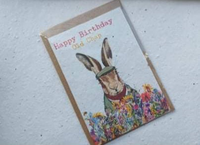Happy Birthday Old Chap- Hare - Plantable Seed Card .